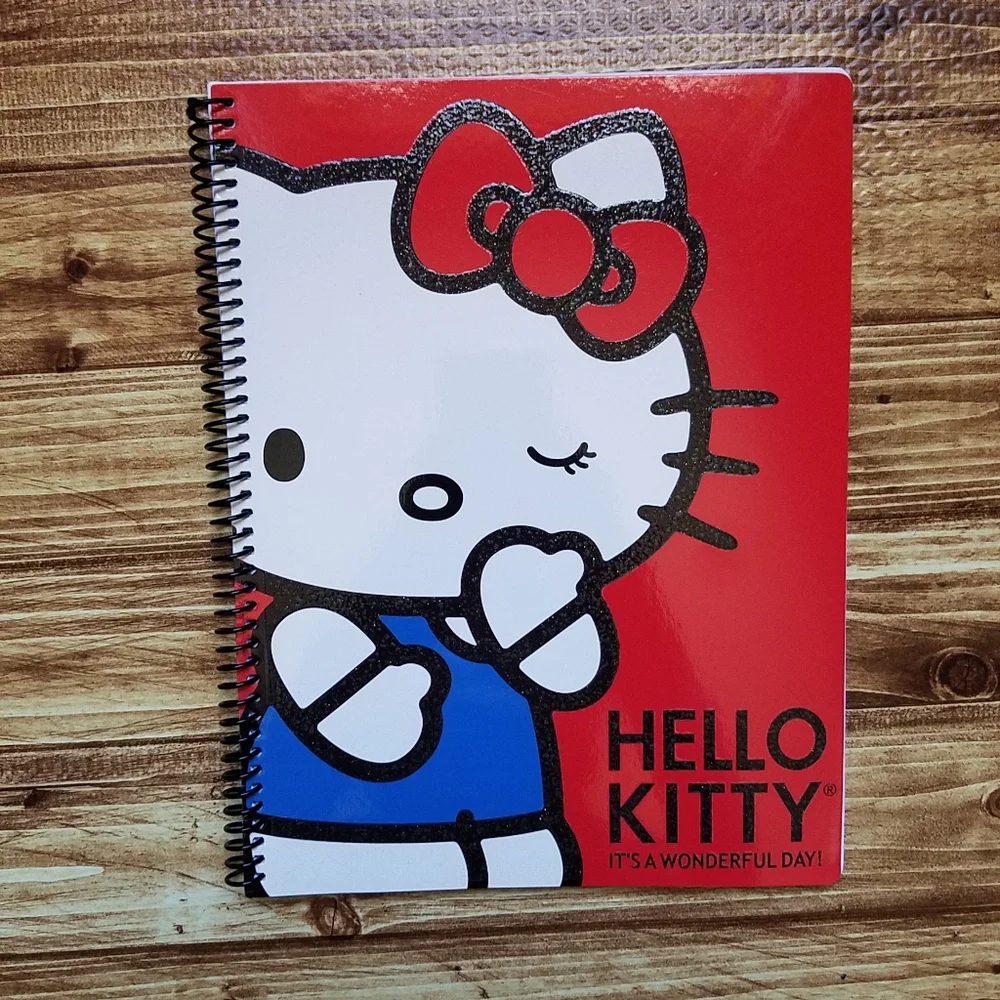 Hello Kitty Red/White Journal & Notebook Set Stationary Office Notepad Sanrio